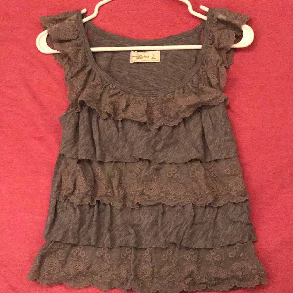 Gray textured blouse
